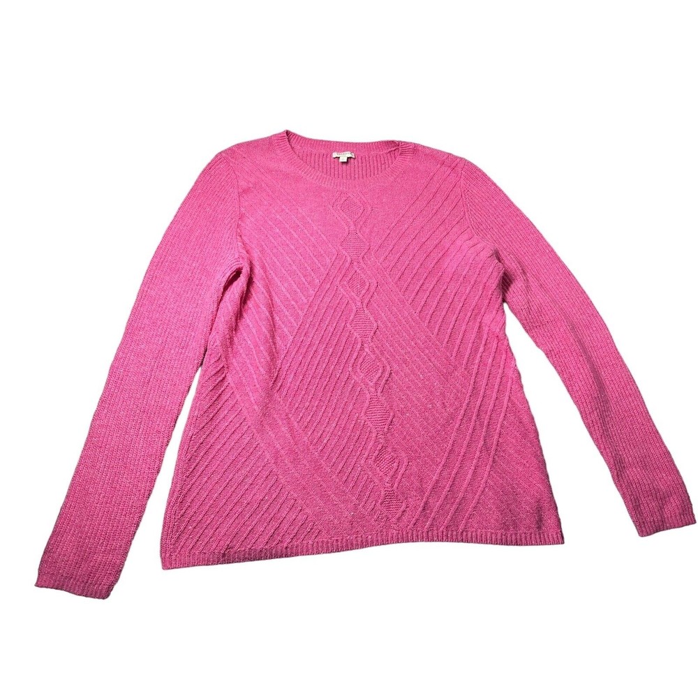 Talbots Size M Pink Knit Sweater Cotton Blend Women Stylish Quality